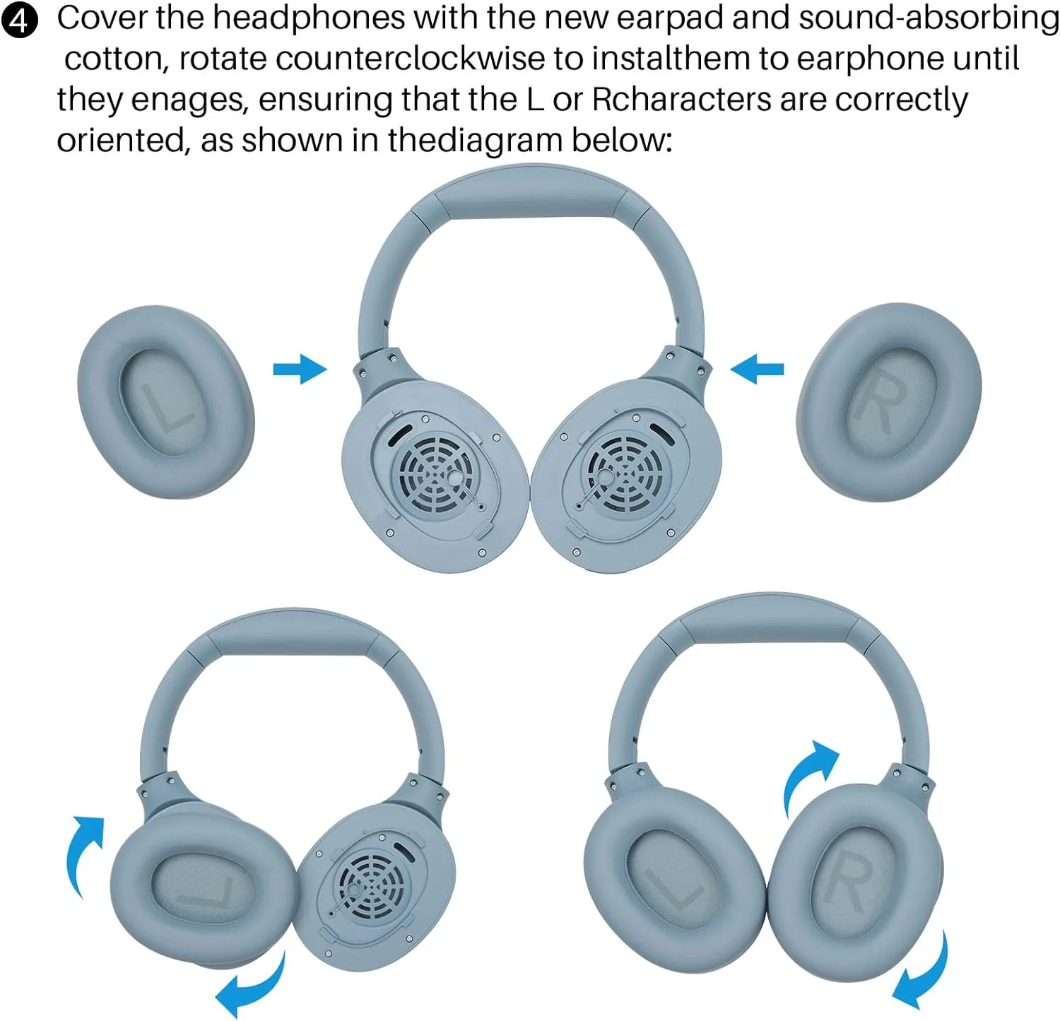 HT2 Replacement Ear Pads Blue - Image 5